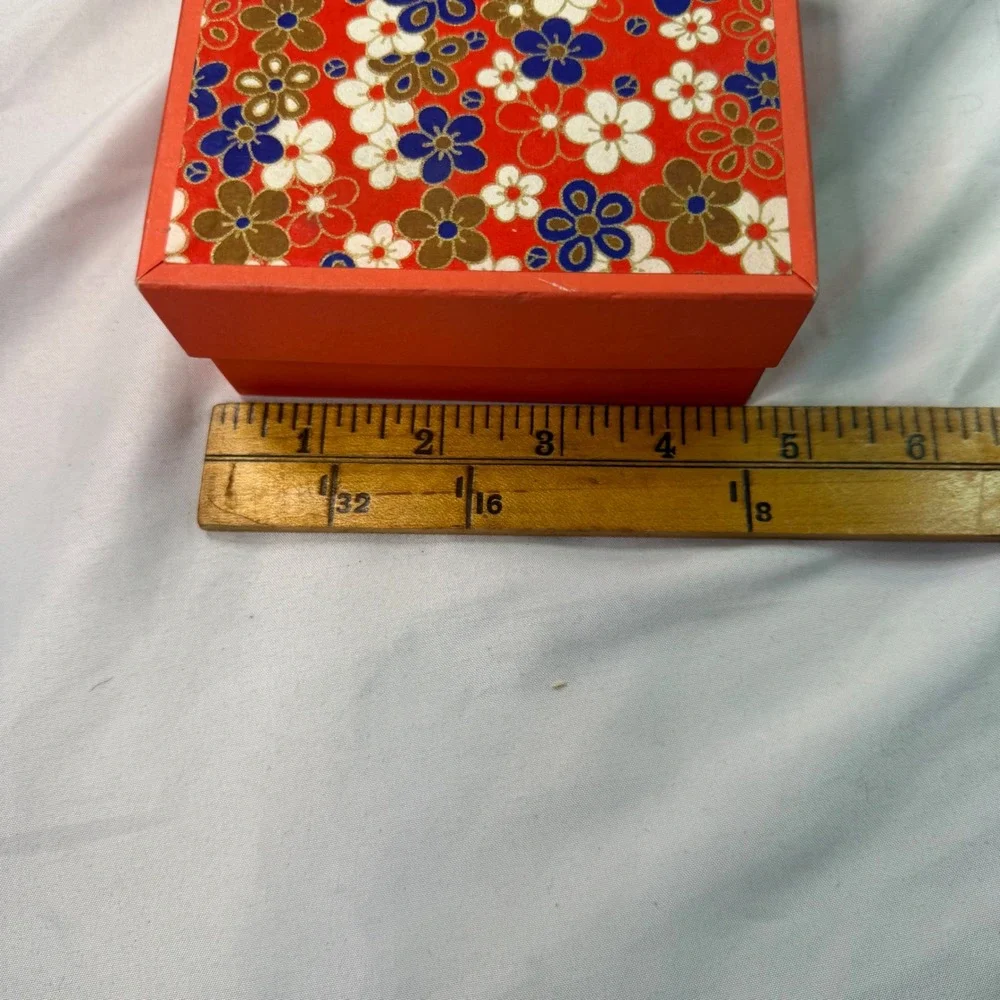 Vintage Japanese Nesting Boxes Set of 10 Chiyogami Washi Paper Floral Rainbow
